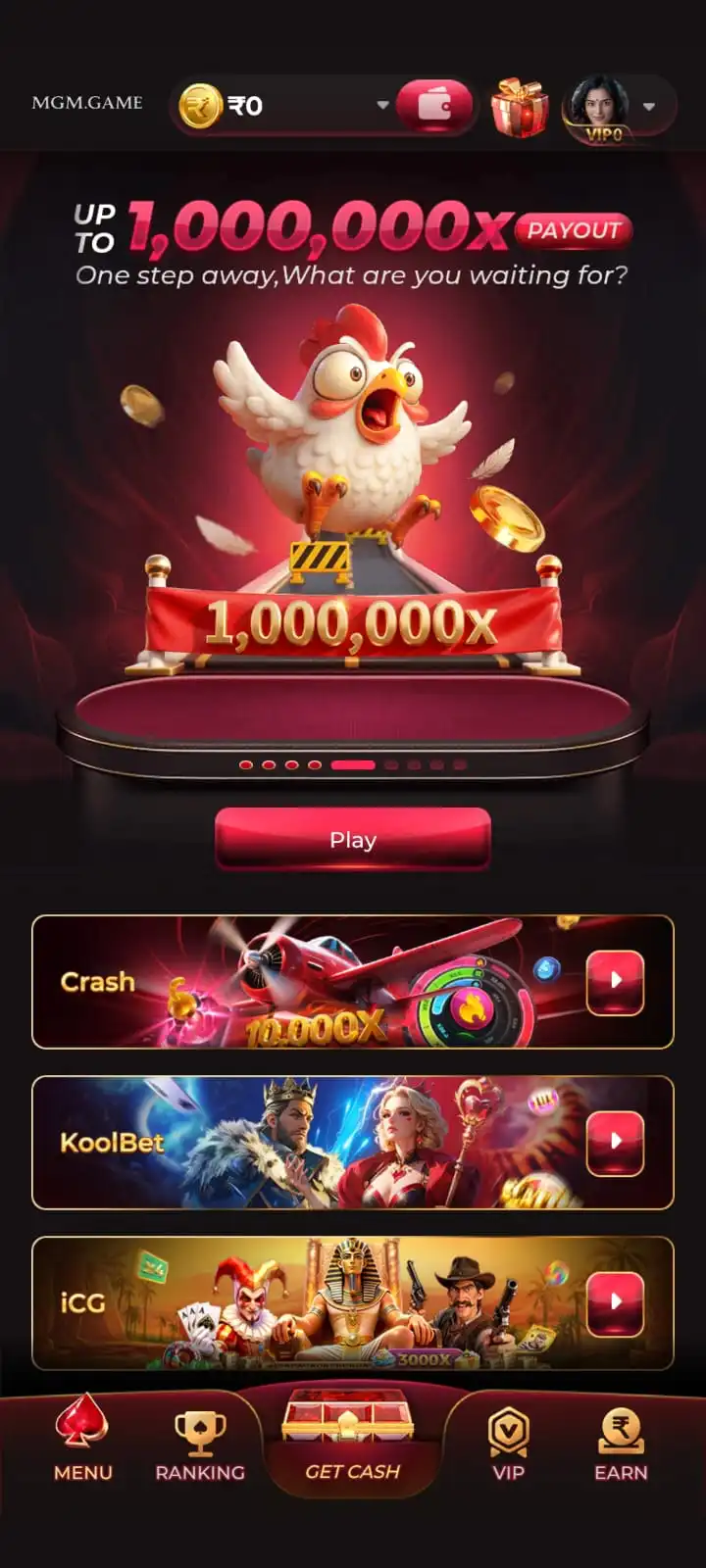 MGM Game featured games on mobile app