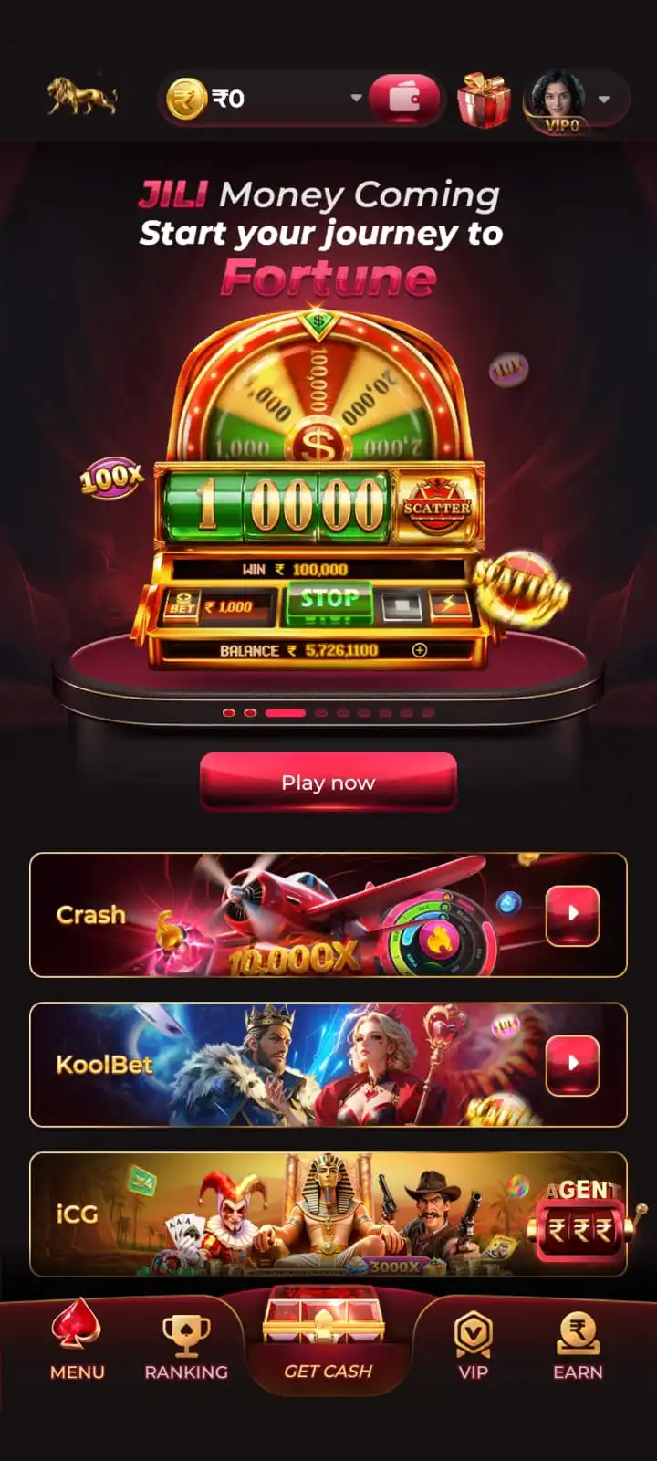 MGM Game JILI Money Coming game screen