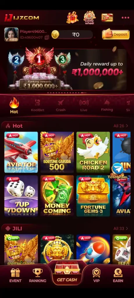 IJ7 Game daily bonus and reward features